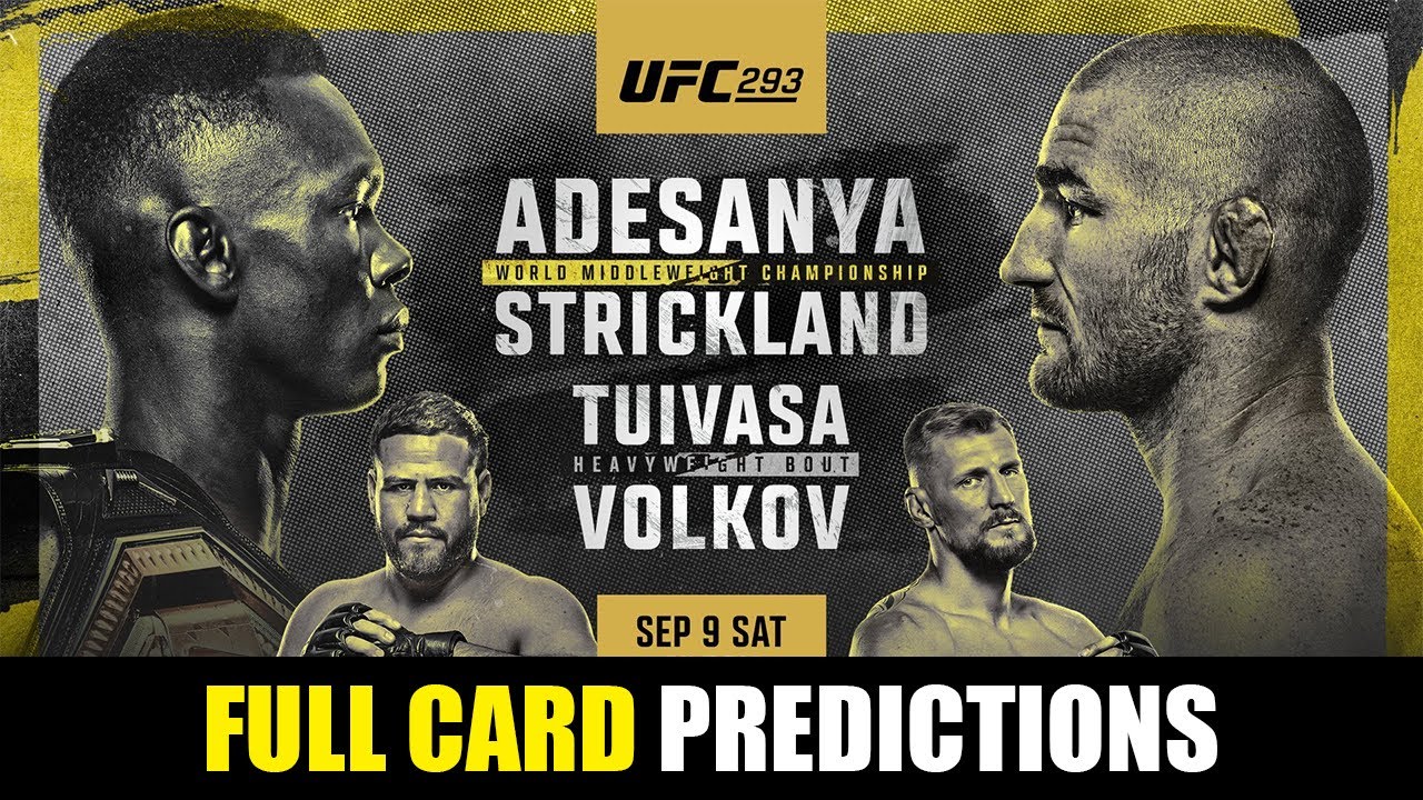 UFC 293 Israel Adesanya vs Sean Strickland Full Card Predictions - YouTube