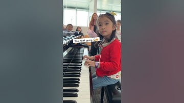 5yo FALLS off chair playing piano!😱🎹😢 #piano #music #pianolesson #pianostudent #classicalmusic