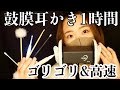 【ASMR】ゴリゴリ鼓膜を1時間耳かき【後半高速】Earpick the eardrum for 1 hour (high speed in the second half)