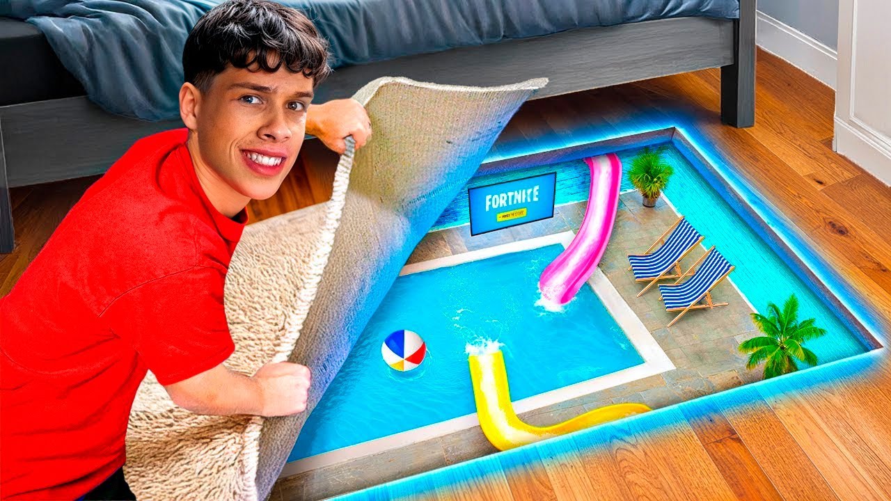 ¡Construí una piscina SECRETA en mi habitación!