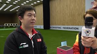 Interview Xinjie WANG Silver Medal 25m Rapid Fire Pistol Men - ISSF WORLD CUP 2024