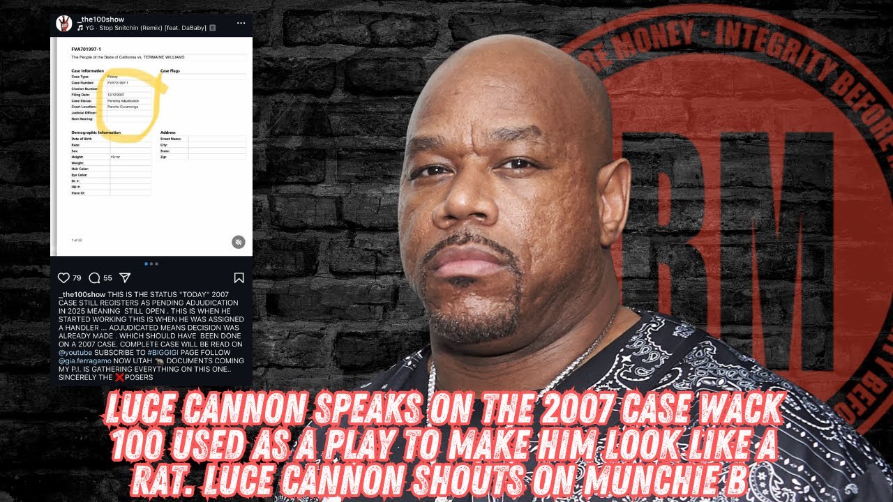 Luce Cannon Calls & Speaks On Wack 100 Accusing Him Of Being A Rat On A Case That Wasnt His 😳