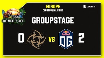 ESL One Los Angeles 2020 Europe OG VS NIP B02 GAME 1