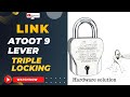 Link atoot 70mm 9 brass lever double locking padlock