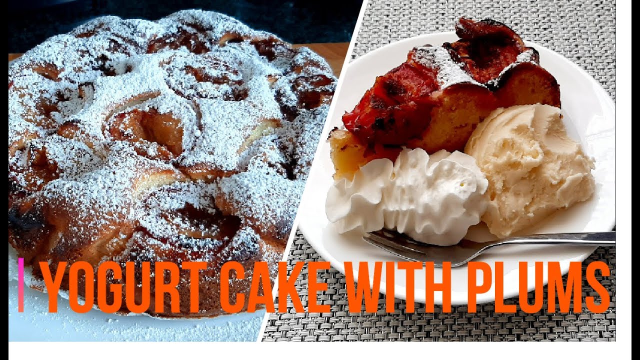best yogurt cake with plums easiest cake in the world YouTube