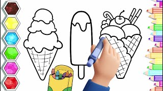 How To Draw Cute Ice Cream | Easy Drawing,  Painting for kids #kids #icecream #drawing #art