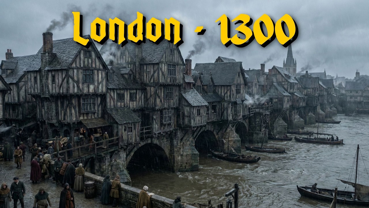 Лондон 1300 года: Апокалипсис случился в 1348 году (ИИ-реконструкция)