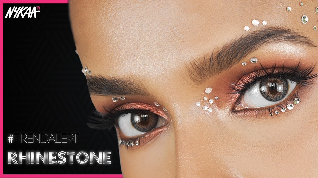 rhinestones eye makeup tutorial 💫 #makeup #beauty