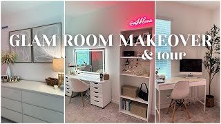 GLAM ROOM MAKEOVER | Chic & Modern Boho Aesthetic | Vanity Organization | DIY Vanity