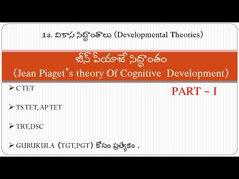 సంఙ్ఞానాత్మక వికాసం- జీన్ పీయాజే భావనలు PART I (Piaget&rsquo;s Theory)