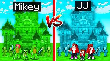 Mikey Family EMERALD vs JJ Family DIAMOND Kingdom in Minecraft (Maizen)