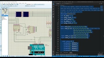 Lập trình led matrix 8*16 cho Arduino trên Visual code và mô phỏng trên Proteus.