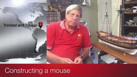HMS Granado. Video 43. Installing the  stays. Making the mouse.