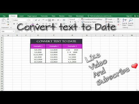 تحويل النص الي تاريخ اكسل  | Convert text to Date