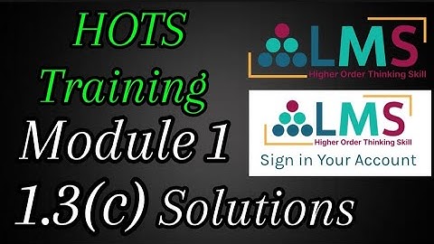 HOTS training Module 1 | 1.3(c) Solutions 