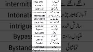 English Vacabulary With Urdu Meaningart Of Translation Part 2 english vacabulary grammar