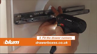 Blum Tandembox Antaro - shallow replacement kitchen drawer box - 2 of 3   Fit the drawer runners by drawerboxes.co.uk 82,815 views 9 years ago 2 minutes, 45 seconds