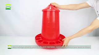 GREAT FARM-Plastic Red Chicken FTN-16KG Feeder