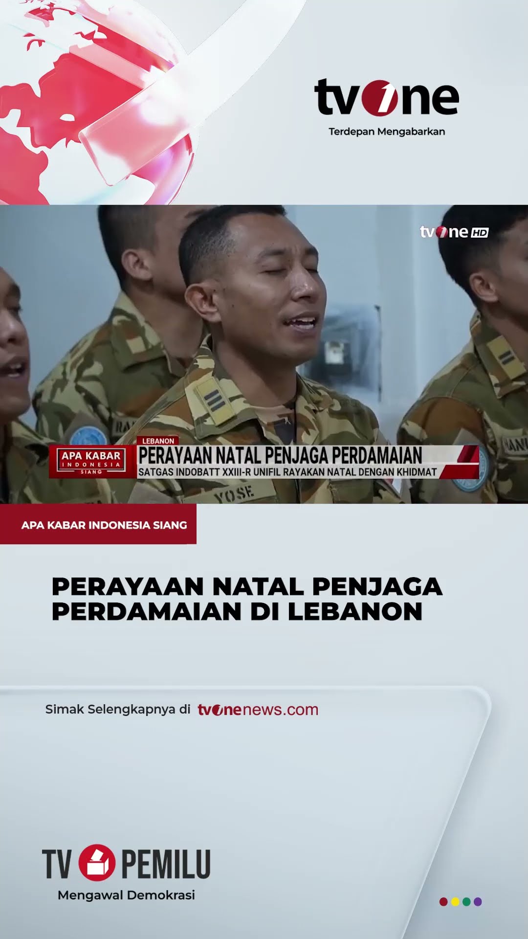 Satgas Indobatt XXIII R Unifil Rayakan Natal Dengan Khidmat di Lebanon | tvOne