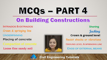 MCQs On Building Construction | MCQ PART 4 | Civil Engineering | UPSC AE, GATE, SSC JE