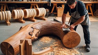 Creative Woodworking Ideas from Discarded Wood Pieces Combined with RedWood Logs