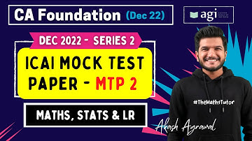#5 MTP December 2022 Series 2 | CA Foundation Maths Stats LR | Mock Test Paper 2 DEC 2022 | Akash