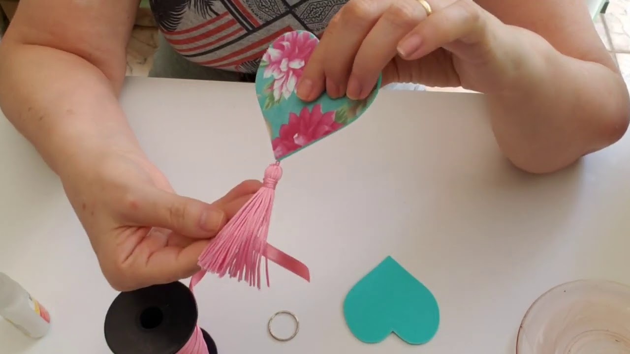 Chaveiro de coração em EVA