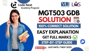MGT503 GDB Fall 2025 | Step-by-Step GDB Solution with Reasoning | VU Guide | codeneat.com