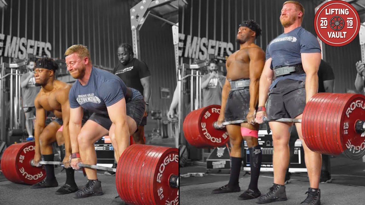 Two Elite Lifters Deadlift 620 kg On A Stiff Bar YouTube