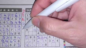 (#1803) Monday. Four Stars Sudoku puzzle. Bonus Extra edition. 10-24-2020 Extra part 2 of 4
