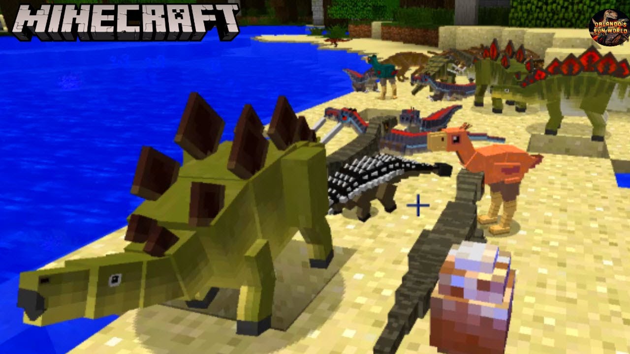 MINECRAFT REXXIT JURASSIC PACK MOD MY FIRST GROUP OF DINOSAURUS