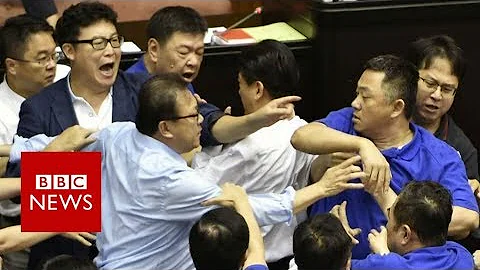 Taiwan's parliament resumes brawl - BBC News - DayDayNews