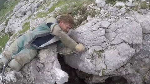 Bolting the entrance of Rowan Cave (2)