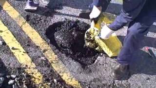 How to repair a pothole using Canader in Ireland