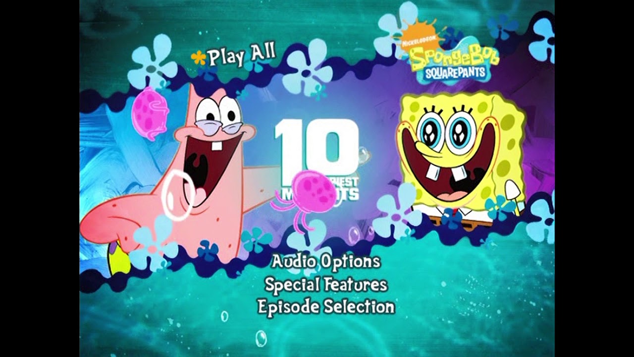 Spongebob Squarepants 10 Happiest Moments 2009 Dvd Menu