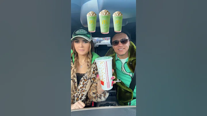 Trying the viral shamrock shake 🍀 #shamrockshake #mcdonalds #tastetest #funny #viral #shorts #trend