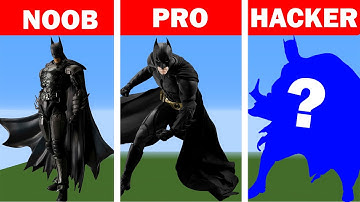Batman - Pixel art in minecraft - How to Draw? Noob vs Pro vs Hacker