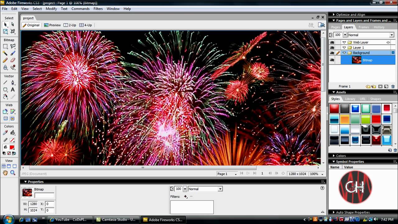 fade from black and white to color fireworks cs3 youtube fire works cs3