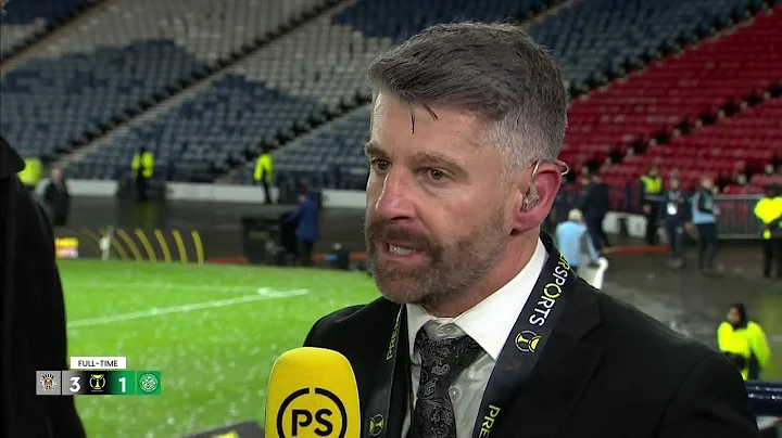St. Mirren manager Stephen Robinson reacts to winning the Premier Sports Cup