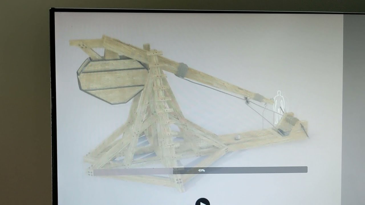 Interactive video display of a Trebuchet at Centre Azincourt 1415