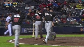 MIA@ATL: Marlins extend lead on Mathis' double