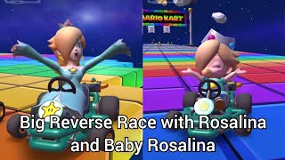 Big Reverse Race With Rosalina And Baby Rosalina In Snes Rainbow Road