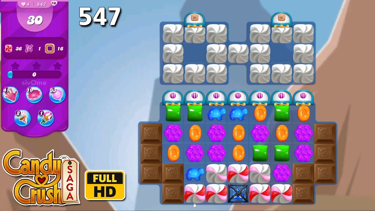 Candy Crush Saga Level547 [NO BOOSTER] Game Play Full HD YouTube