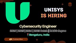 Unisys Hiring Cybersecurity Engineer | Fresher Job | Apply Now skilllayer skill layer