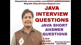 Java Interview Questions and answers  | Java important interview questions | Java lab Viva Questions