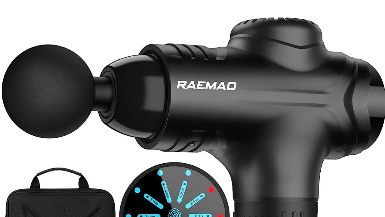 RAEMAO Massage Gun Deep Tissue, Electric Muscle Massager Percussion Massage  Gun for Athletes, Handheld Deep Tissue Massager,Black