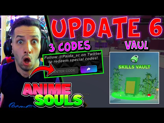 NEW 34 SPINS CODE)NOVOS 6 CODIGOS SECRETOS DA UPDATE 3 DO ANIME SOULS #codes  