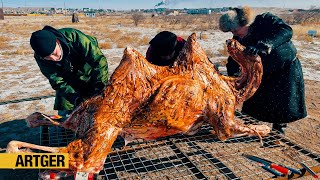 Roasting a Whole Camel at the Mongolian Winter Gobi Festival!