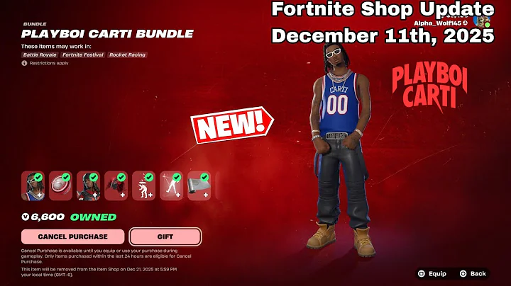 Fortnite: New PlayBoi Carti Bundle! Item Shop Review [December 11th, 2025] (Fortnite Chapter 7)