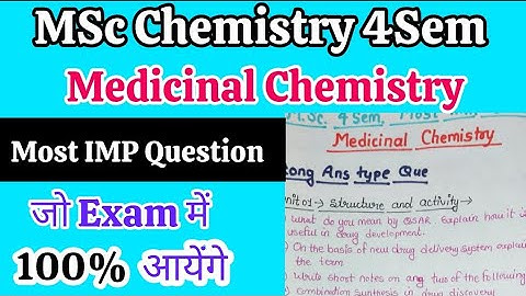 Most IMP Questions of Msc 4th Sem Medicinal Chemistry which will come 100% in the exam